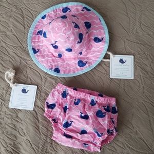 3-6 months Pottery Barn Whale Hat and Diaper Cover